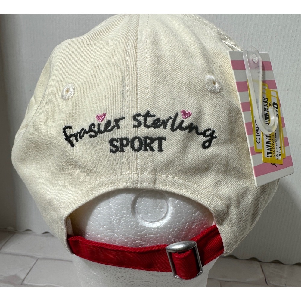 Frasier‎ Sterling Sport Golf Cart Embroidered Baseball Cap Cream Red - Picture 4 of 6